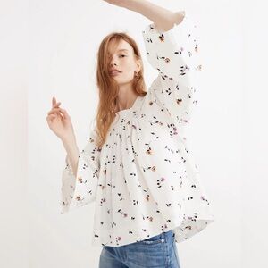 Madewell  Square-Neck Top in Sweet Oversized Blossoms Size M